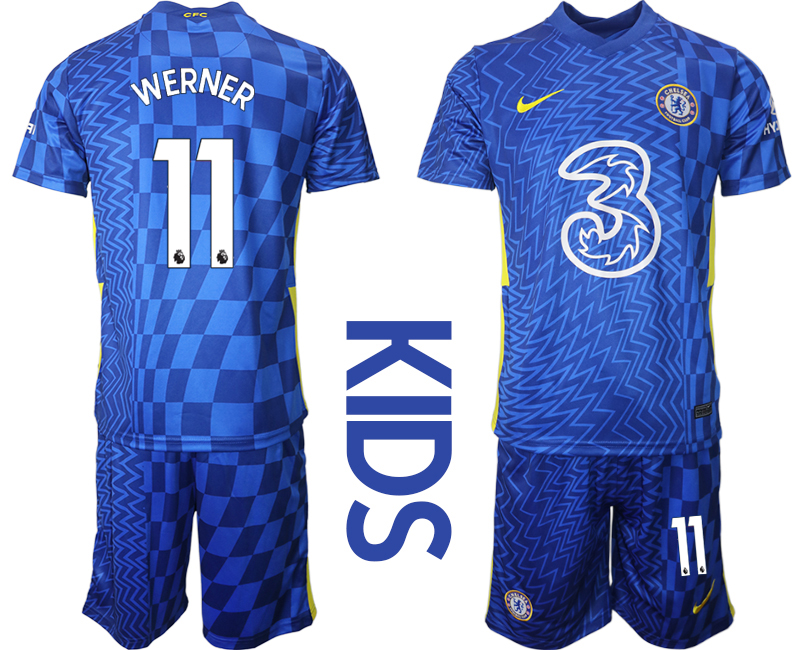 Youth 2021-2022 Club Chelsea FC home blue #11 Nike Soccer Jerseys 1